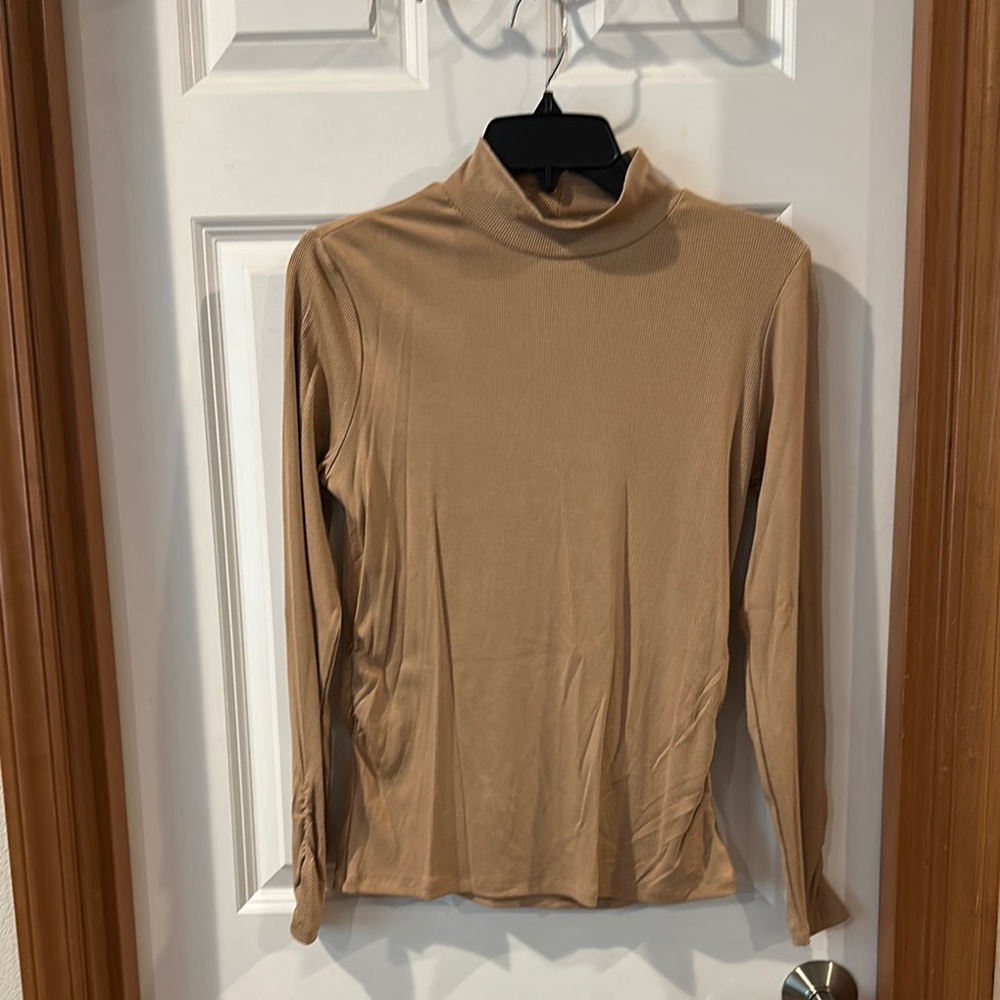 Sanctuary Tan Fitted Long Sleeve Blouse